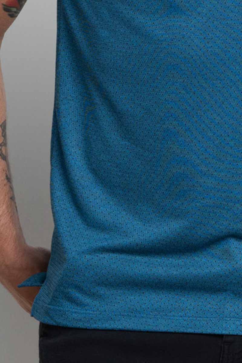 polo masculina regular fit malha maquinetada azul medio se0101645 di0312 5