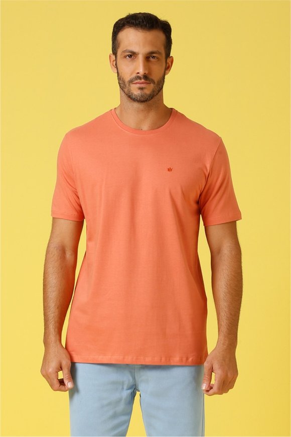Camiseta Masculina Básica Meia Malha Rust