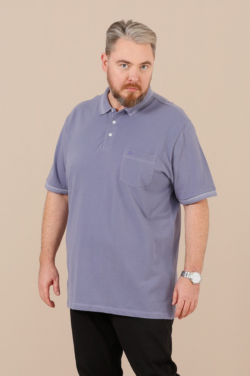 Polo Masculina Piquet Simples Plus Size Seeder Azul