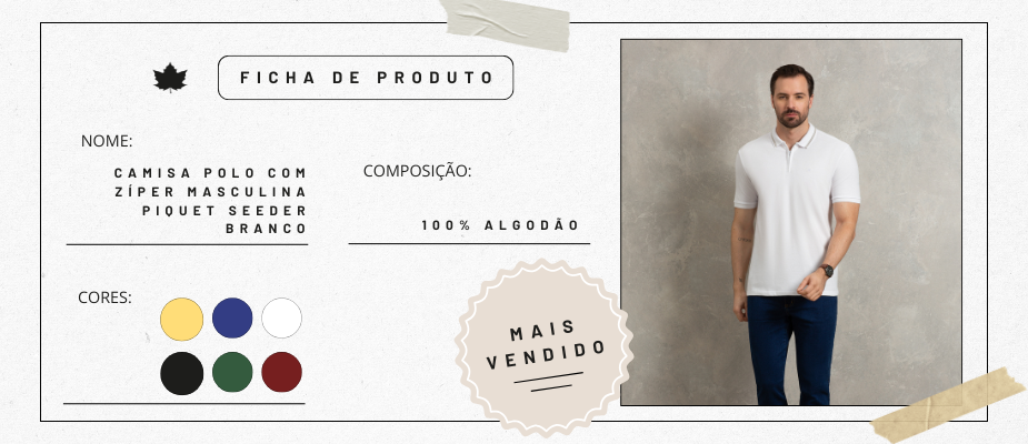 Camisa Polo Masculina Piquet Seeder: Elegância Atemporal