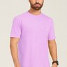 Camiseta Masculina Meia Malha Básica Slim Fit Seeder Lavanda