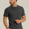Camiseta Masculina Meia Malha Básica Regular Fit Seeder Cinza