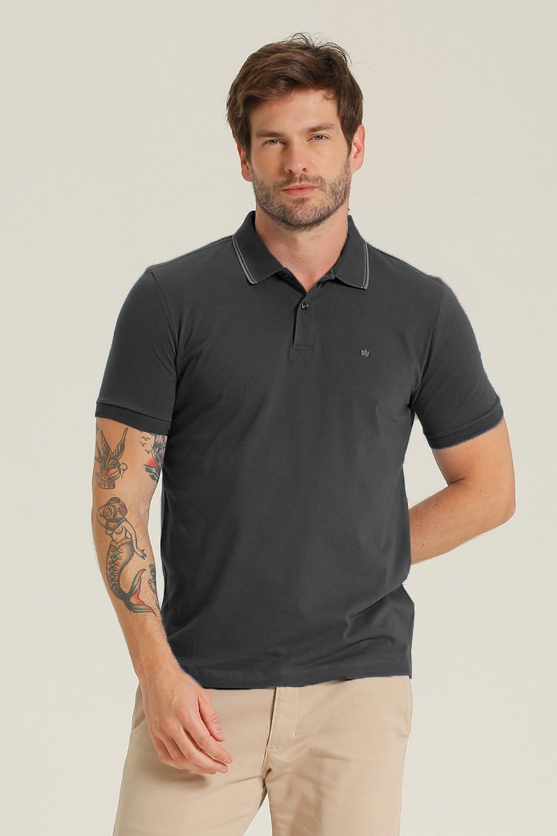 Camisa Polo Masculina Meia Malha Seeder