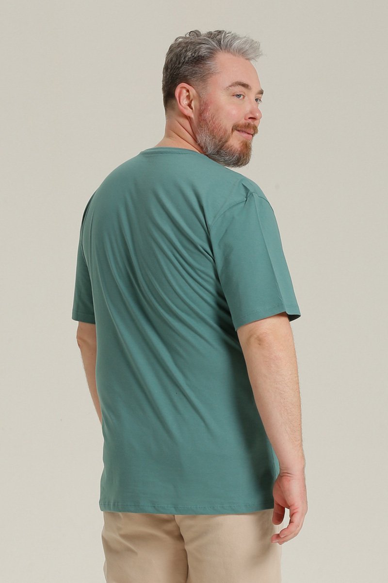 Camiseta Masculina Plus Size Meia Malha Seeder Verde
