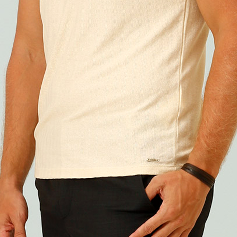 se0101869 camisa polo masculina tricot viscose com elastano seeder off white