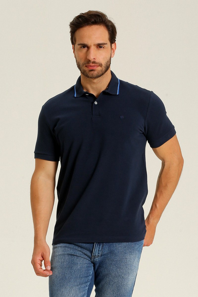 Polo Masculina Piquet Nobre Regular Fit Seeder Marinho